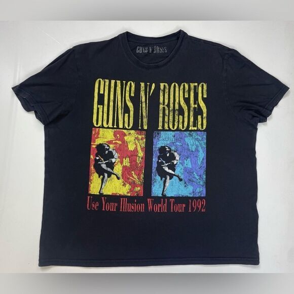 Guns N Roses Use Your Illusion 1992 Graphic T-shirt Women XL Short Sleeve Music - Picture 1 of 7